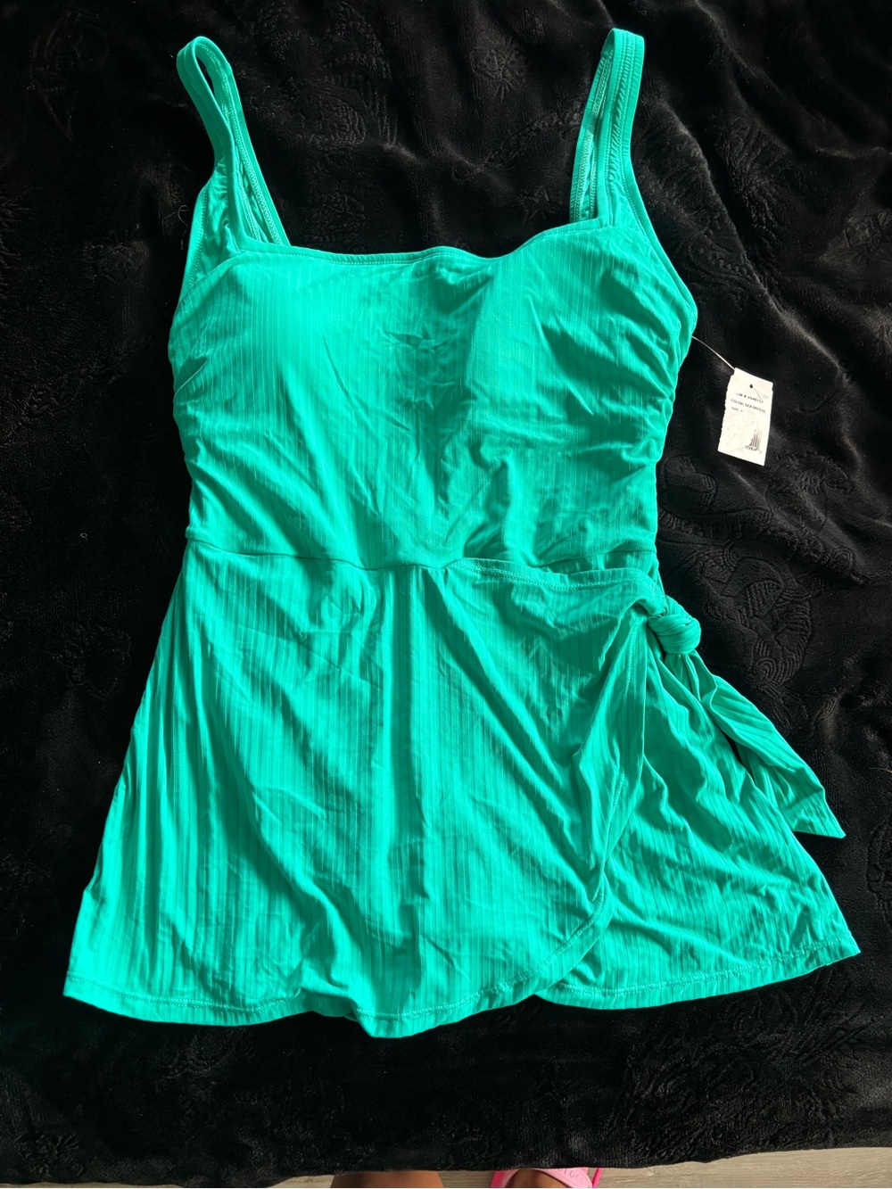 Woman’s sz 12 Green One-Piece Swimdress - Vibrant Teal